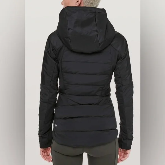 Lululemon down for it all jacket black like new sz 10 - Picture 2 of 8